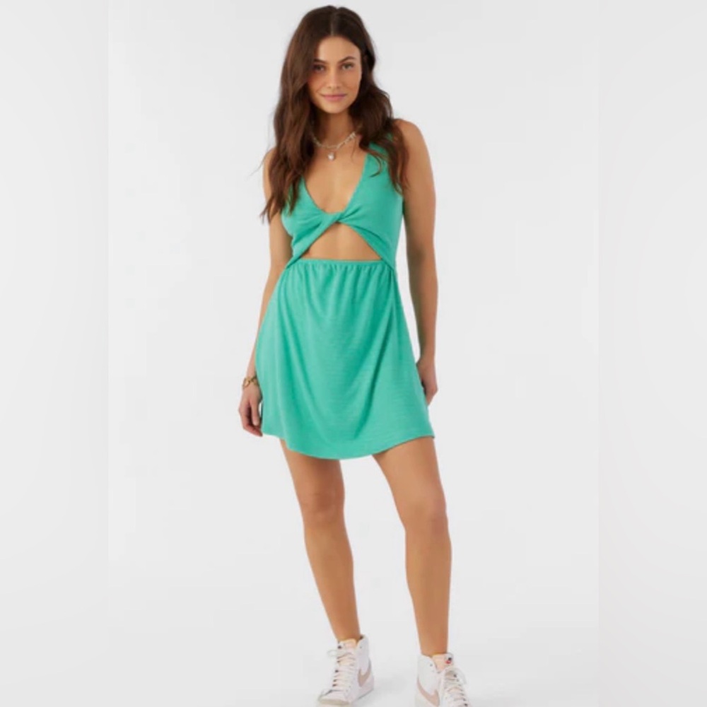 NWT O'Neill Bryce Cut Out Mini Dress, Spearmint Green, XS